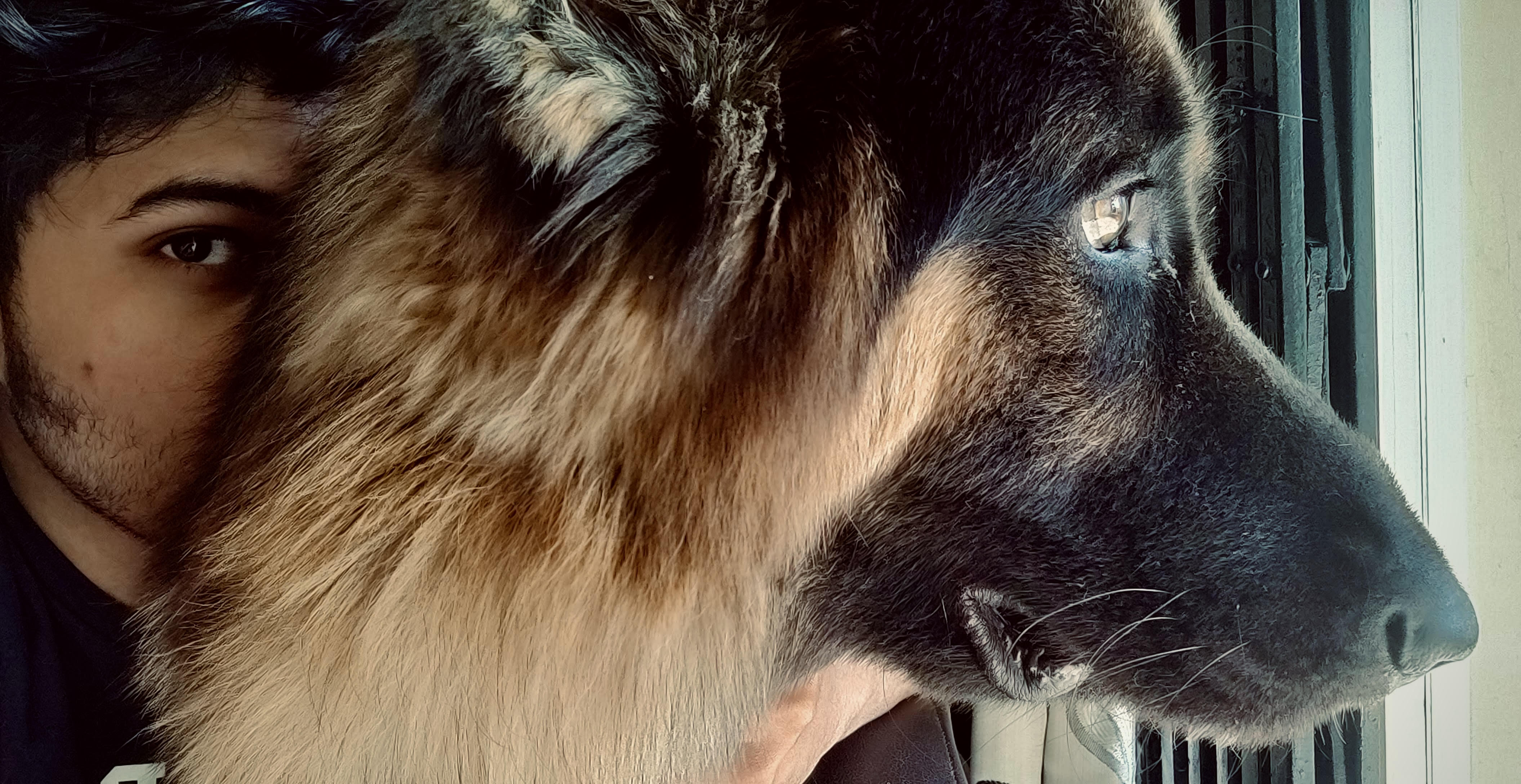 Swapnanil with a dog