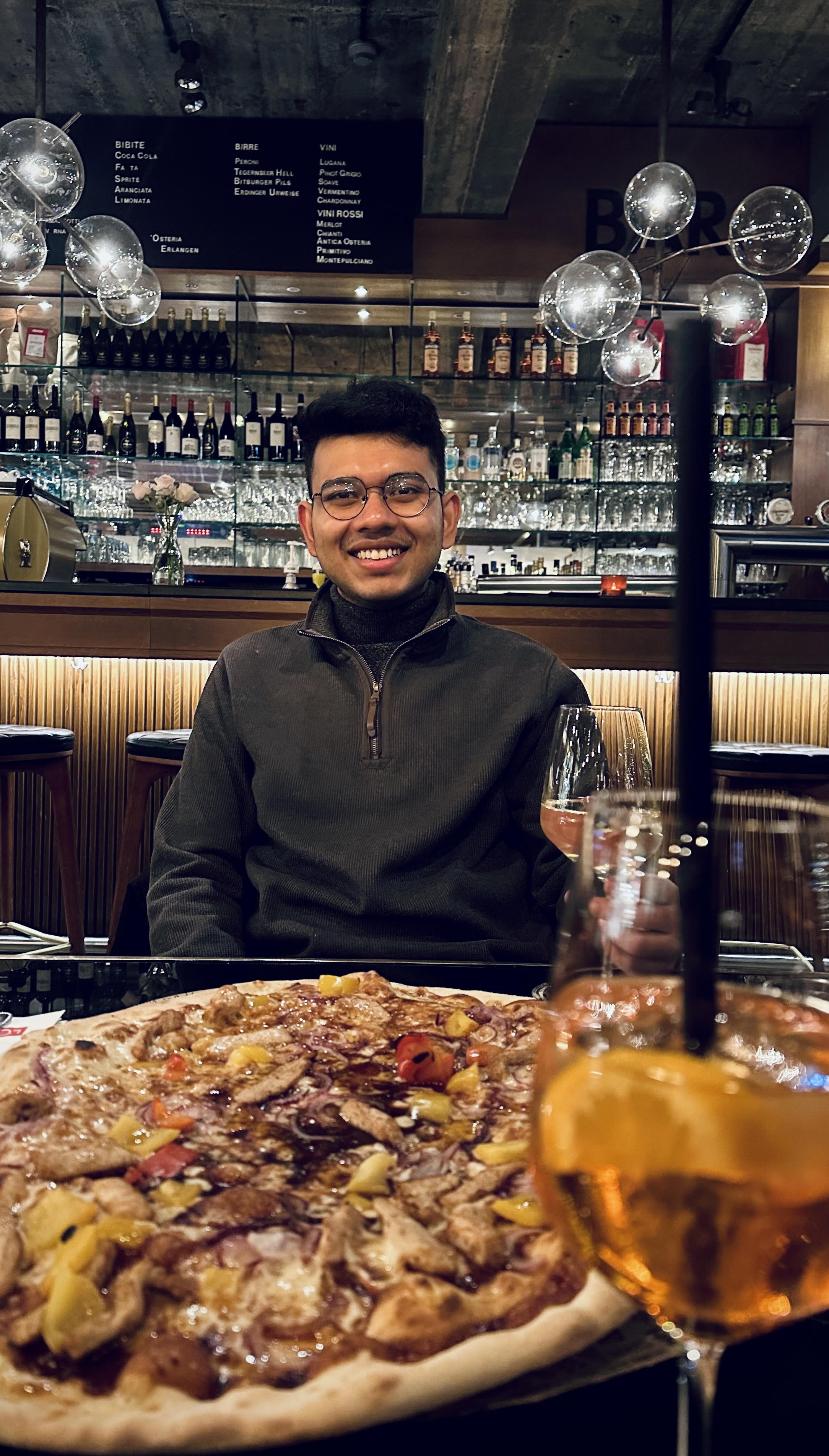A casual evening over pizza