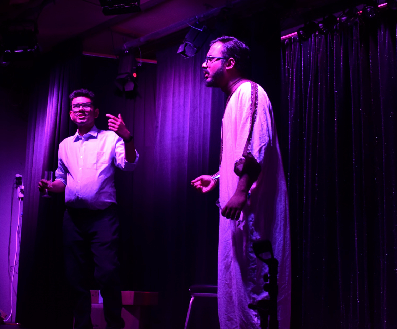 Performing on stage with Shesh Mesh Drama Club